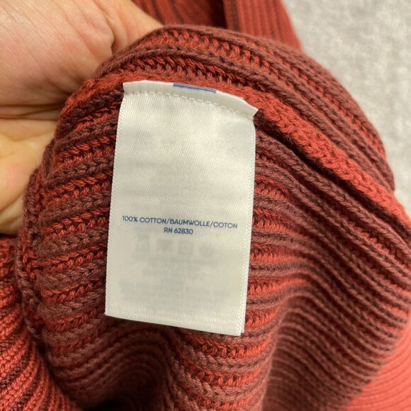 NEW Lands' End Drifter Men's M Half-Zip Pullover Sweater Red 100% Cotton -86 - Picture 8 of 13